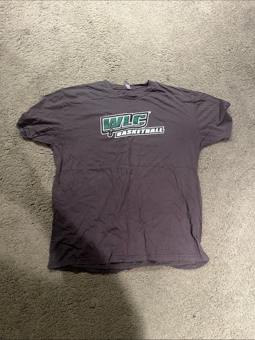 Next Level Apparel Charcoal Crewneck with Green Basketball Logo